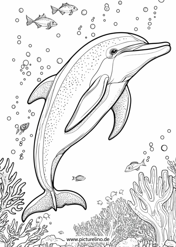 Delfin mit Fischen