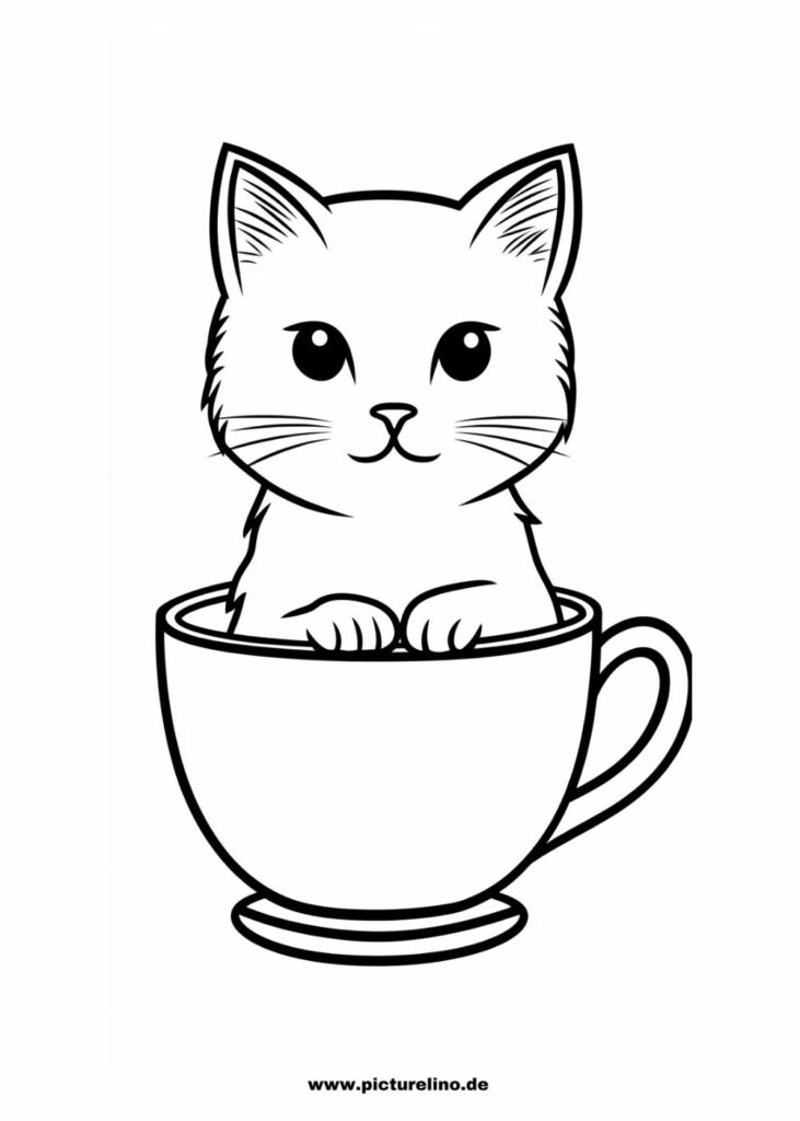 Katze in einer Tasse