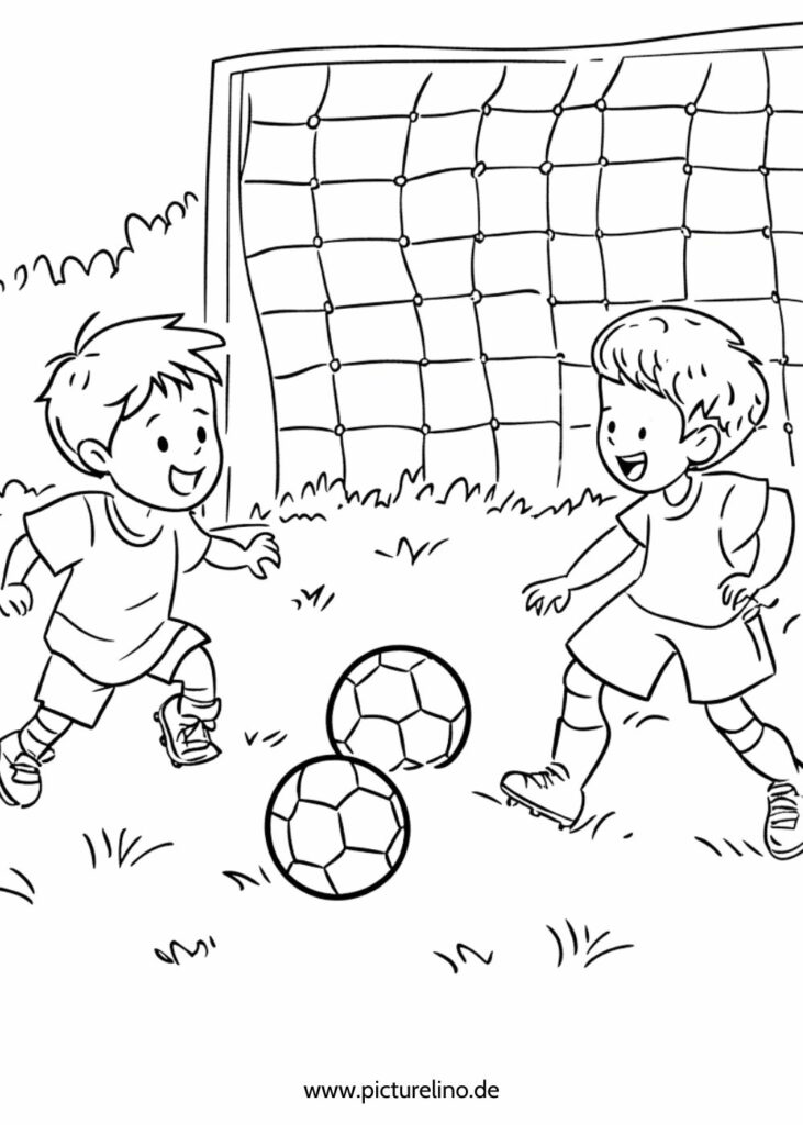 Kinder spielen Fußball