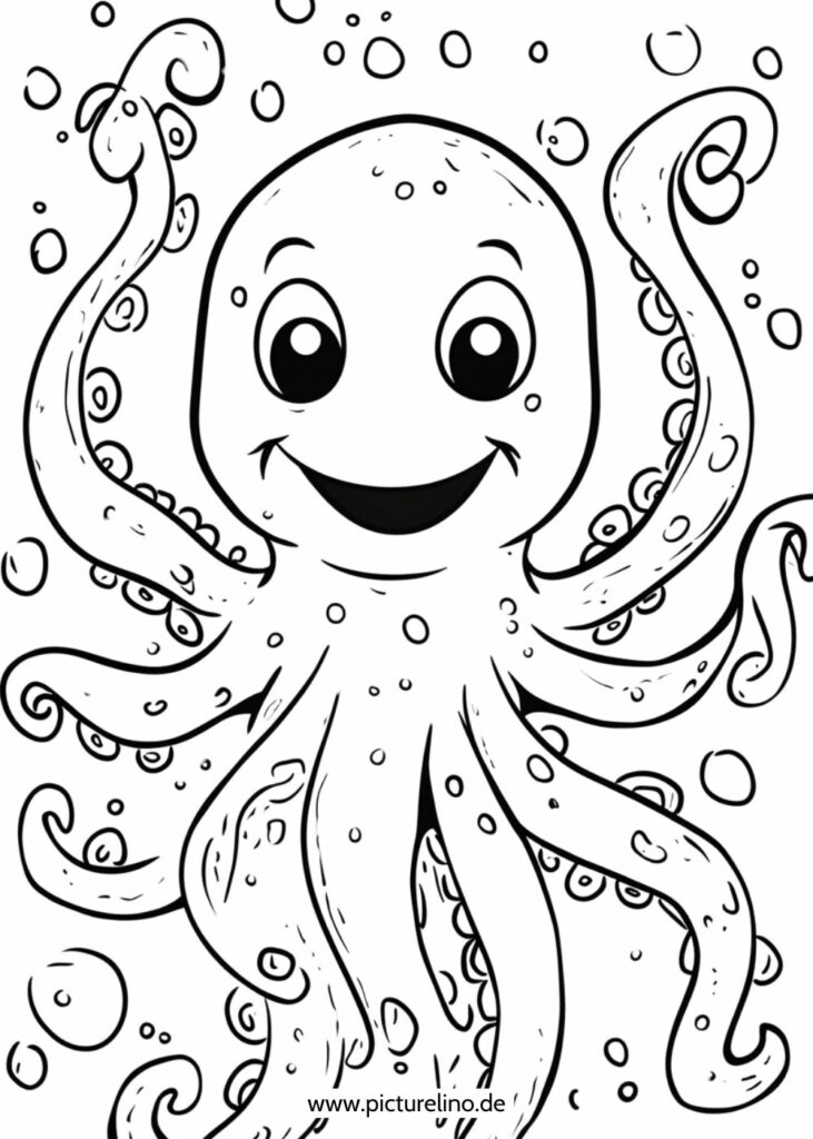 Krake Oktopus Ausmalbild einfach