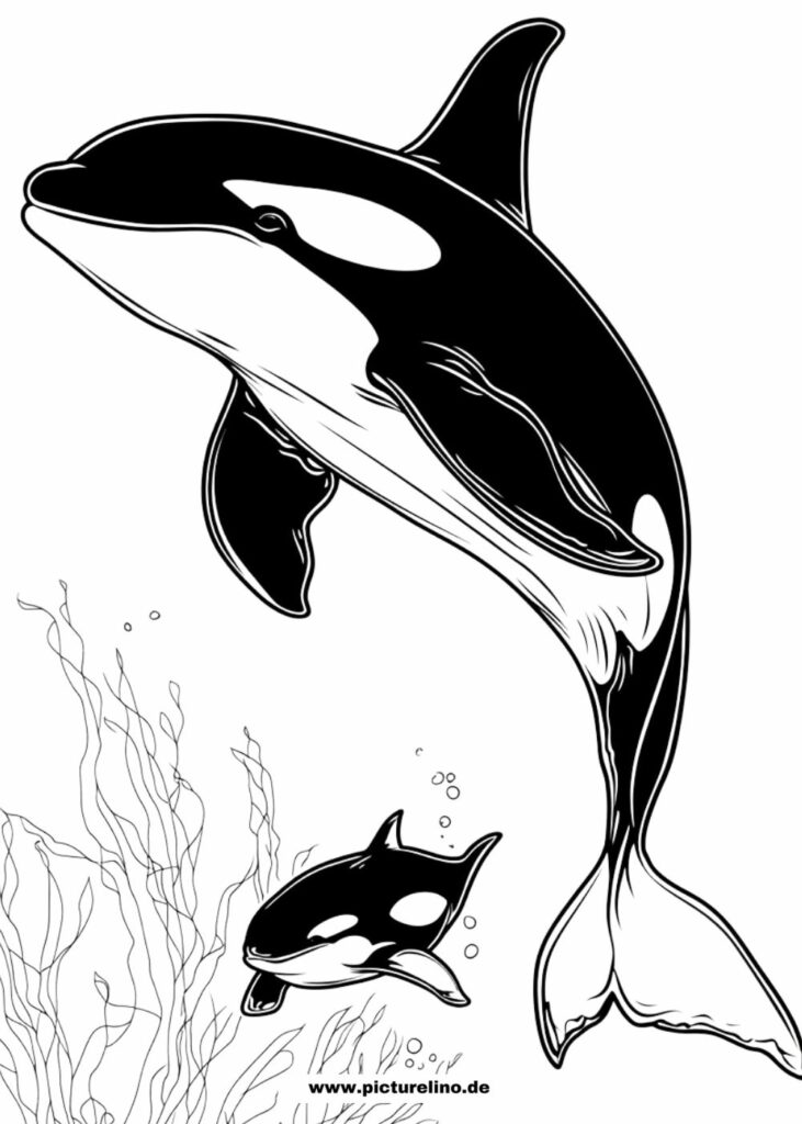 Orca mit Kalb