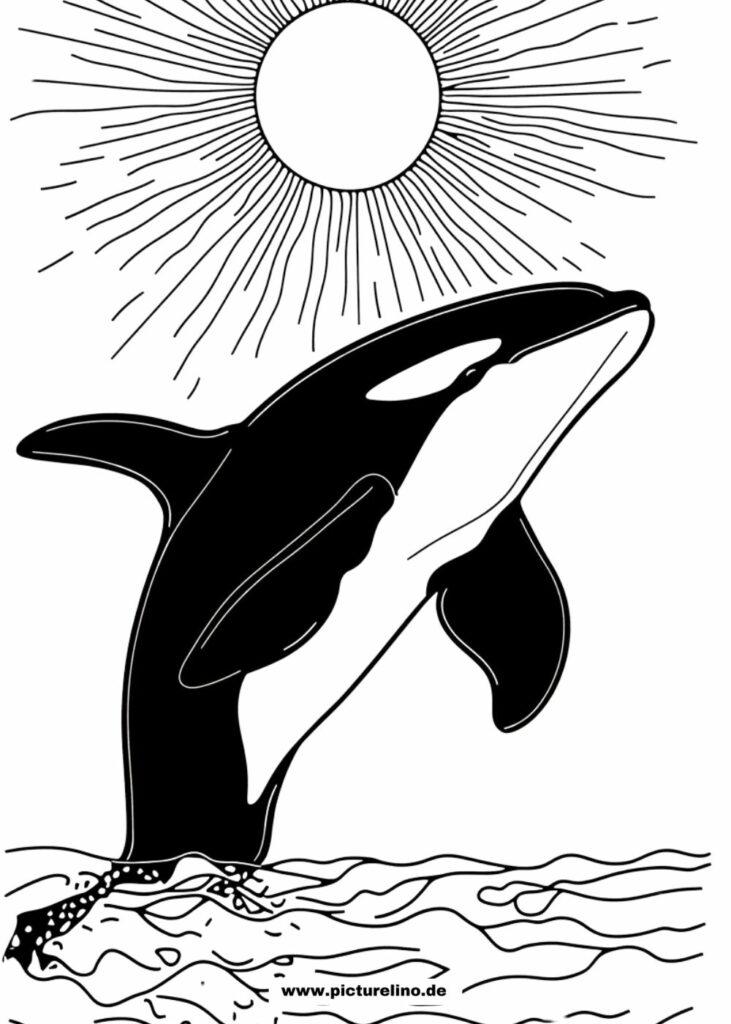 Orca mit Sonne