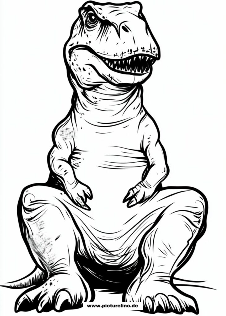 T-Rex sitzt